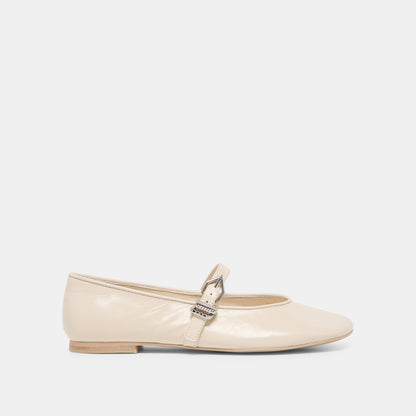 Alizza Creme Crinkle Patent Ballet Flats - Dolce Vita