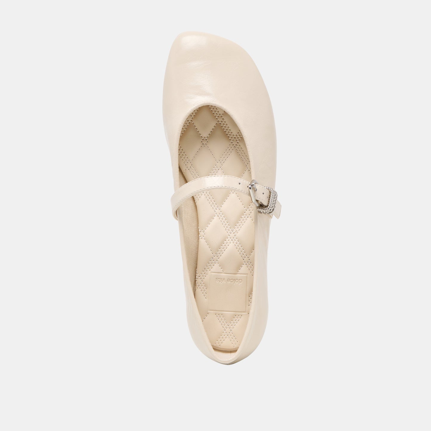 Alizza Creme Crinkle Patent Ballet Flats - Dolce Vita