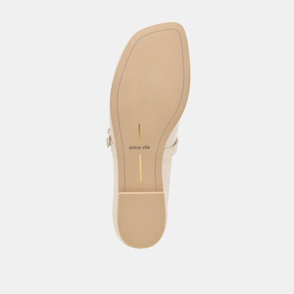 Alizza Creme Crinkle Patent Ballet Flats - Dolce Vita