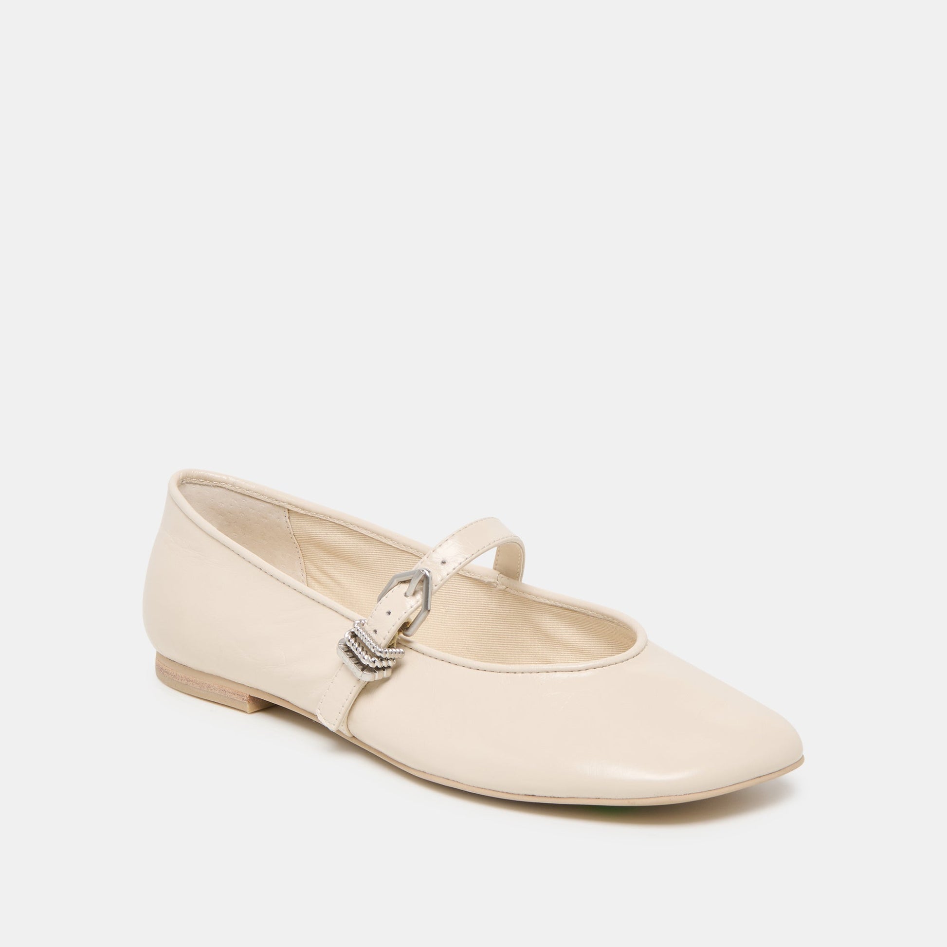 Alizza Creme Crinkle Patent Ballet Flats - Dolce Vita