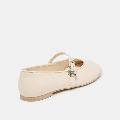Alizza Creme Crinkle Patent Ballet Flats - Dolce Vita