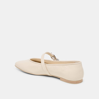 Alizza Creme Crinkle Patent Ballet Flats - Dolce Vita
