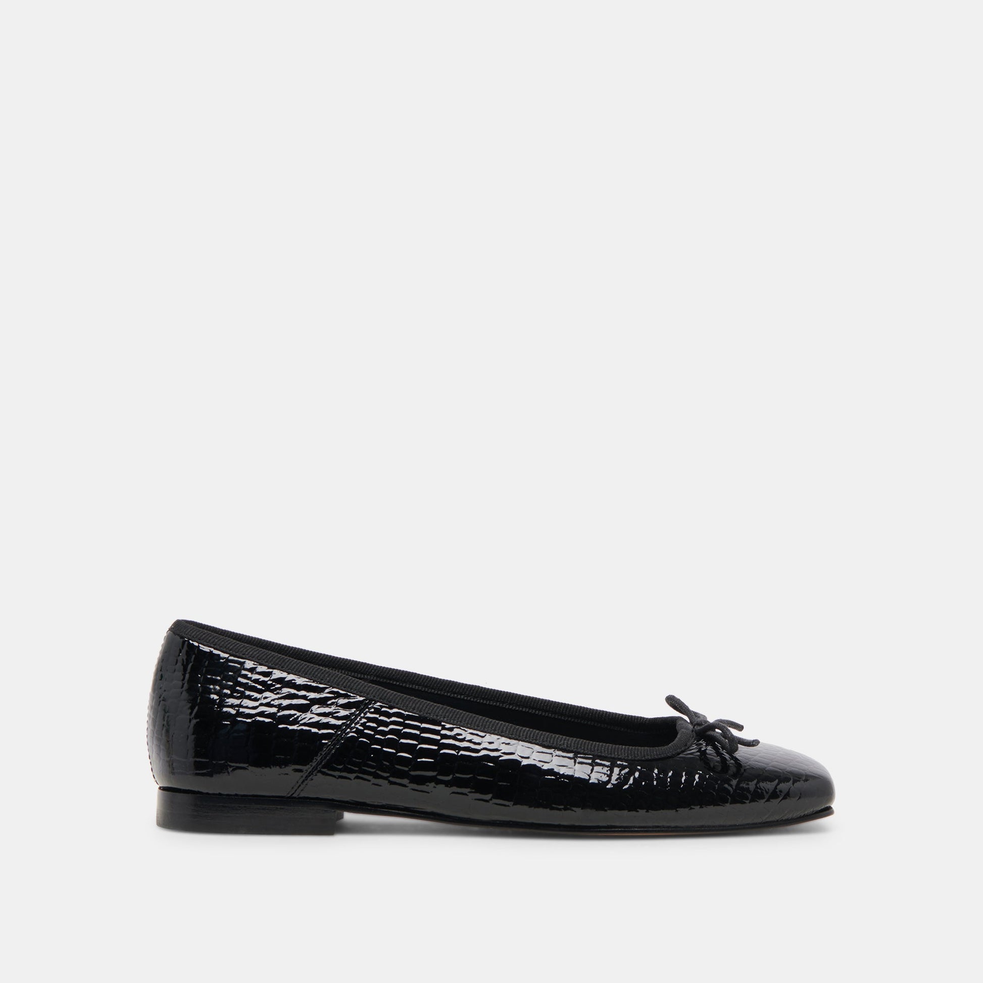 Anisa Ballet Flats NOIR EMBOSSED LEATHER - Dolce Vita