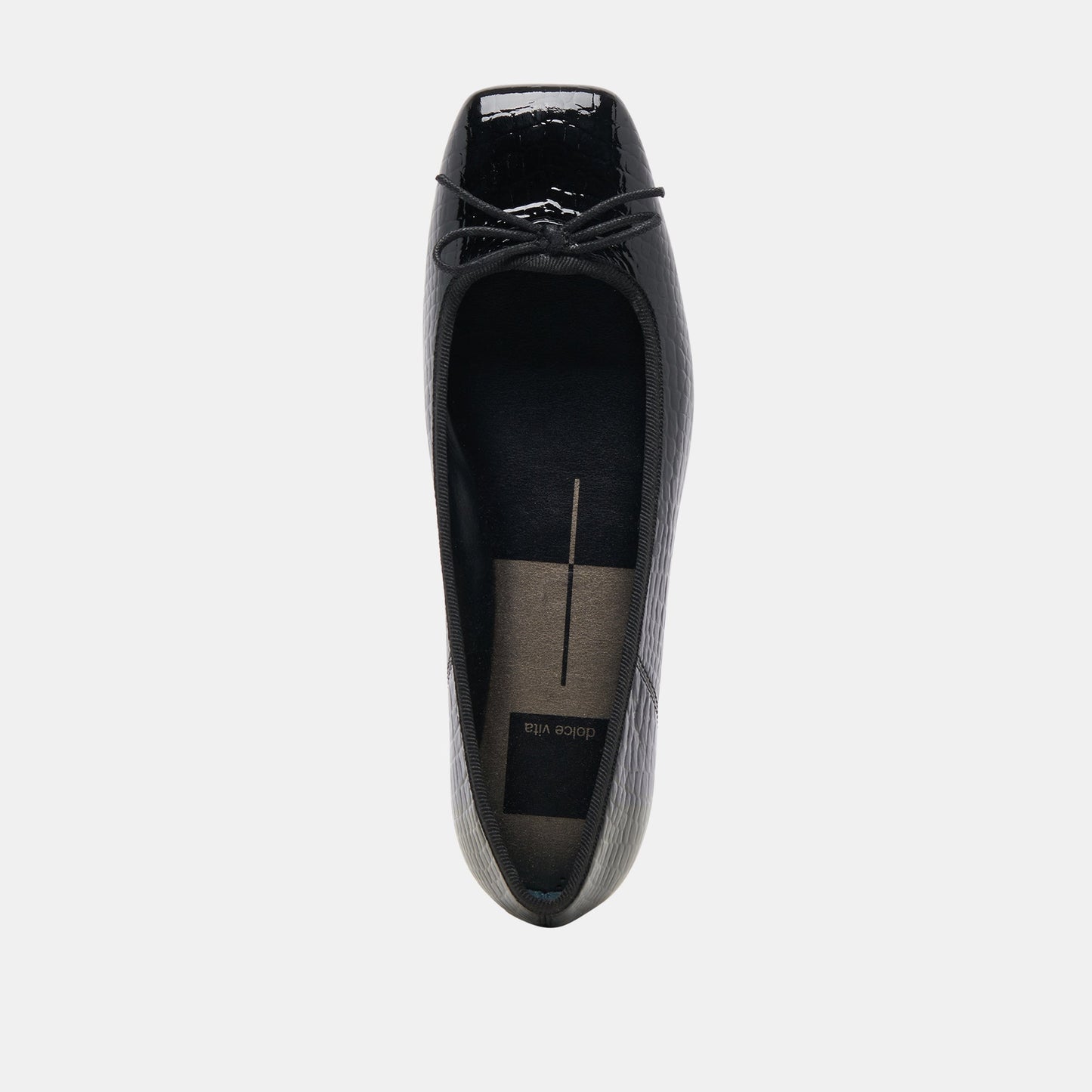Anisa Ballet Flats NOIR EMBOSSED LEATHER - Dolce Vita