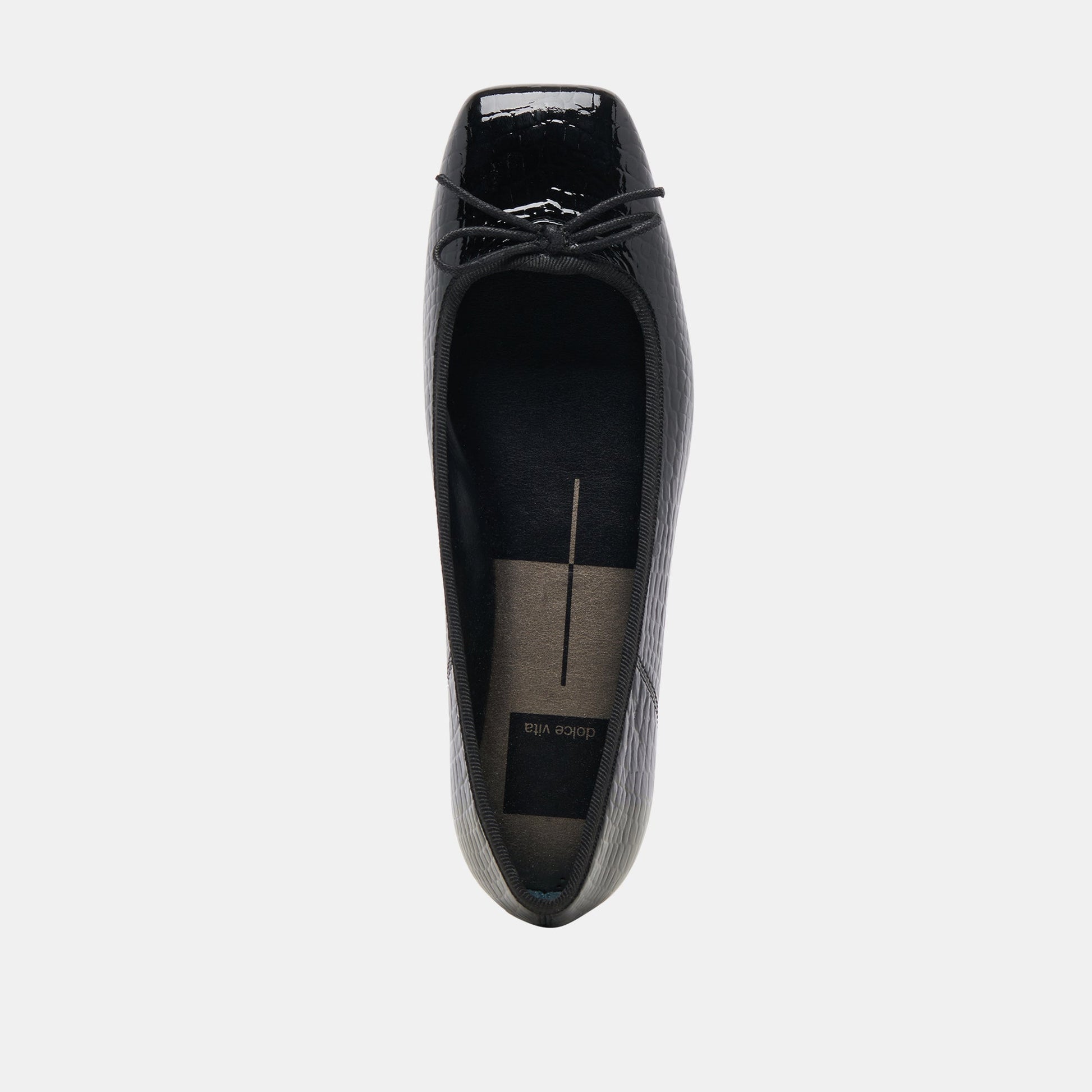 Anisa Ballet Flats NOIR EMBOSSED LEATHER - Dolce Vita