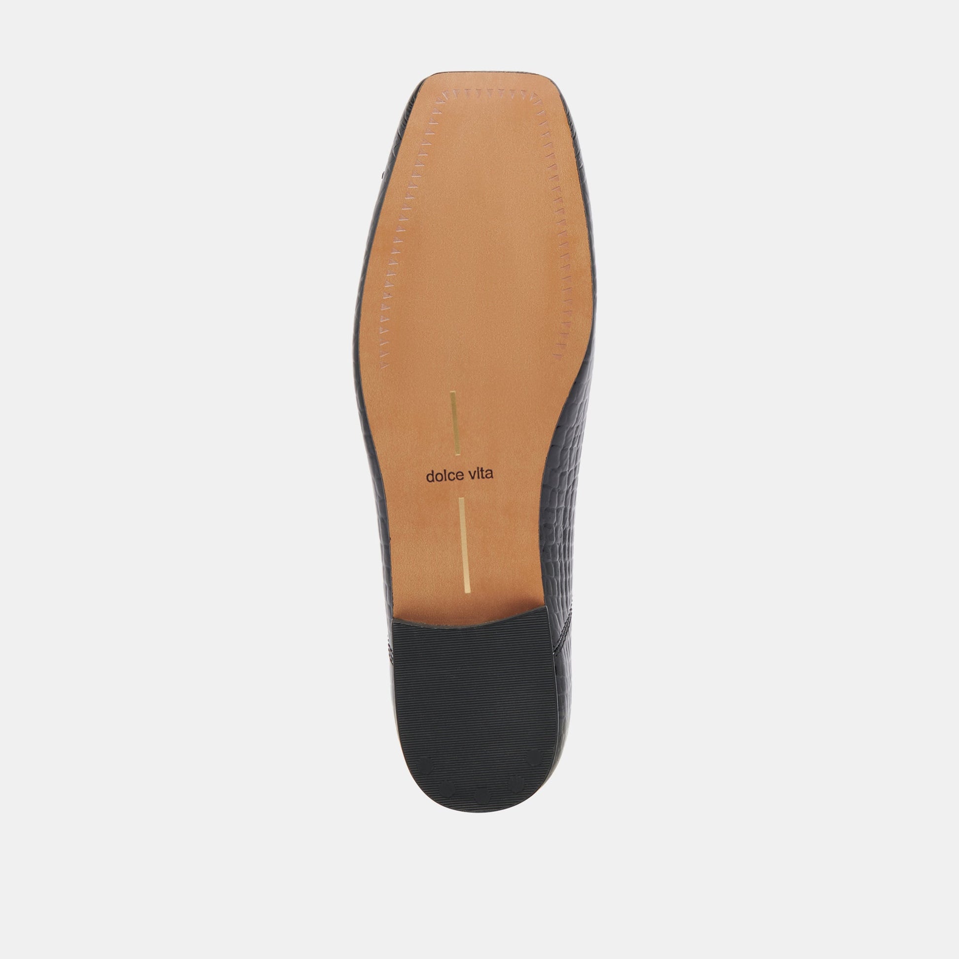 Anisa Ballet Flats NOIR EMBOSSED LEATHER - Dolce Vita