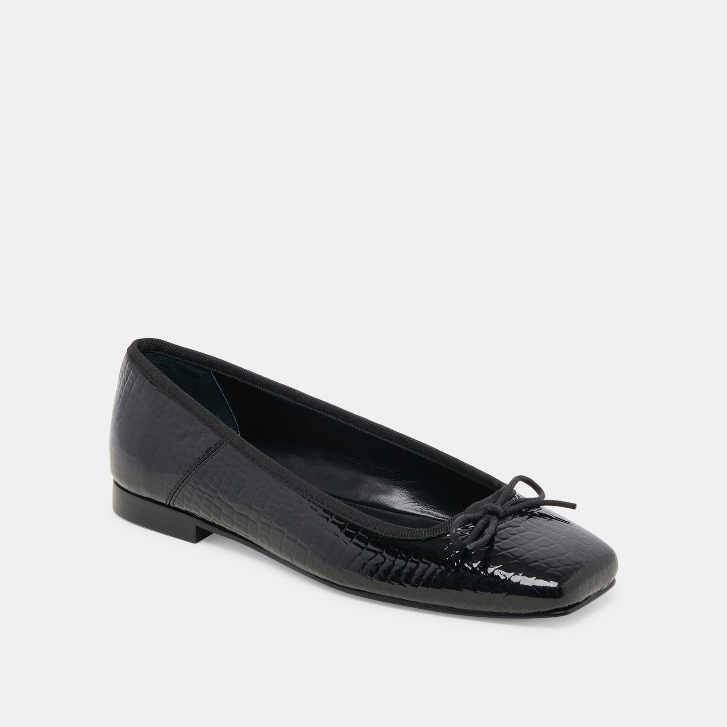 Anisa Ballet Flats NOIR EMBOSSED LEATHER - Dolce Vita