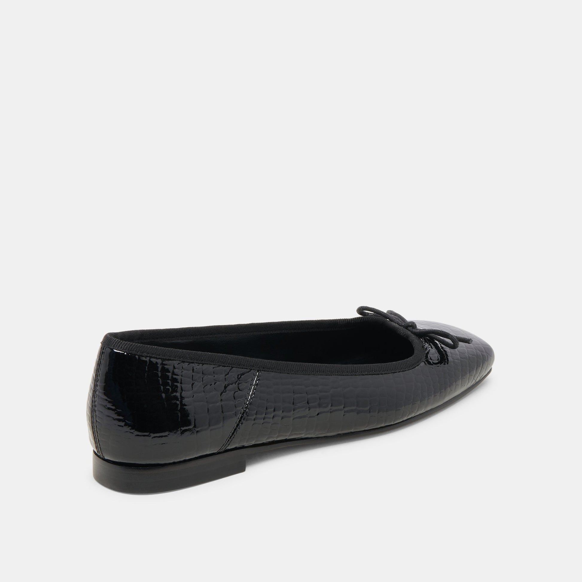 Anisa Ballet Flats NOIR EMBOSSED LEATHER - Dolce Vita