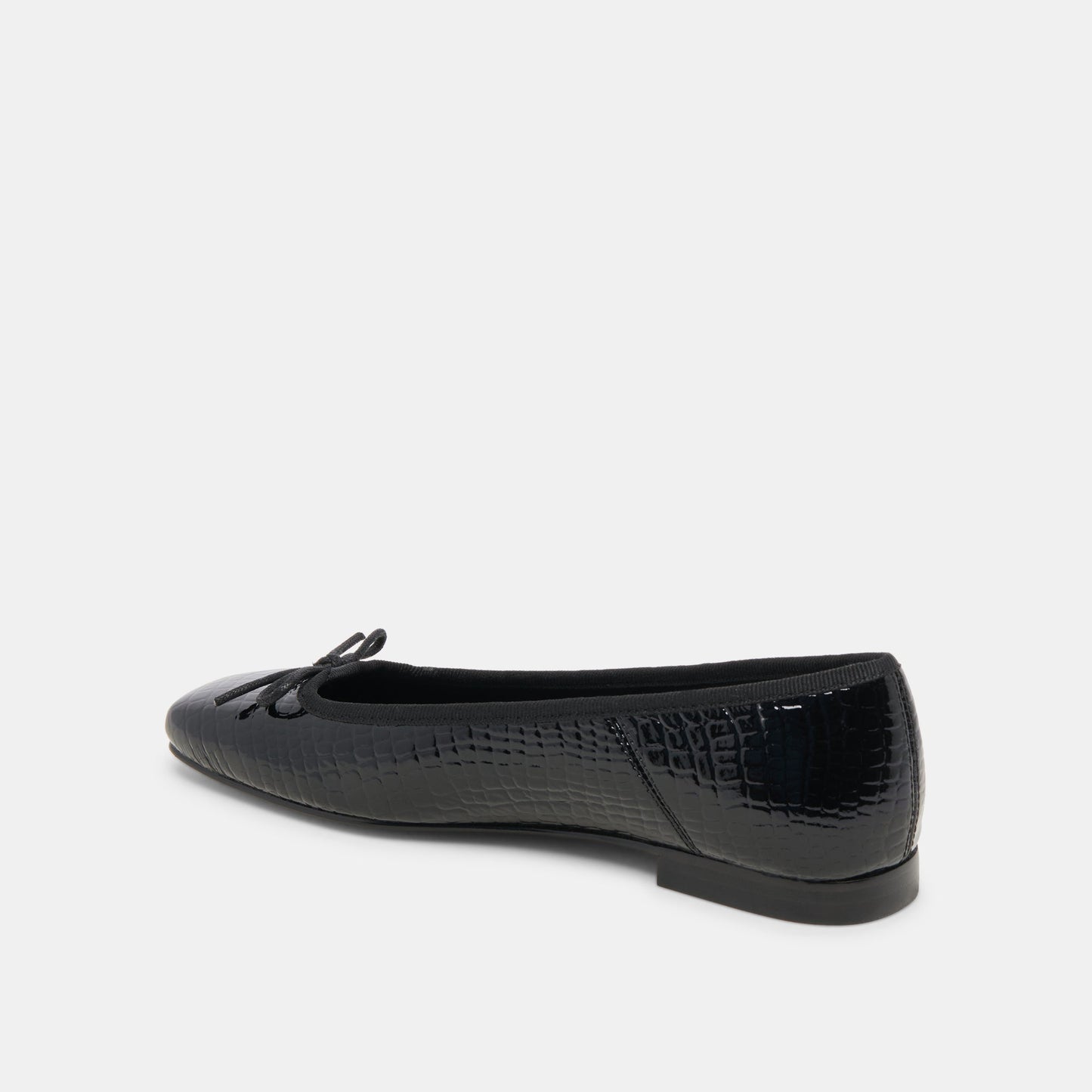 Anisa Ballet Flats NOIR EMBOSSED LEATHER - Dolce Vita