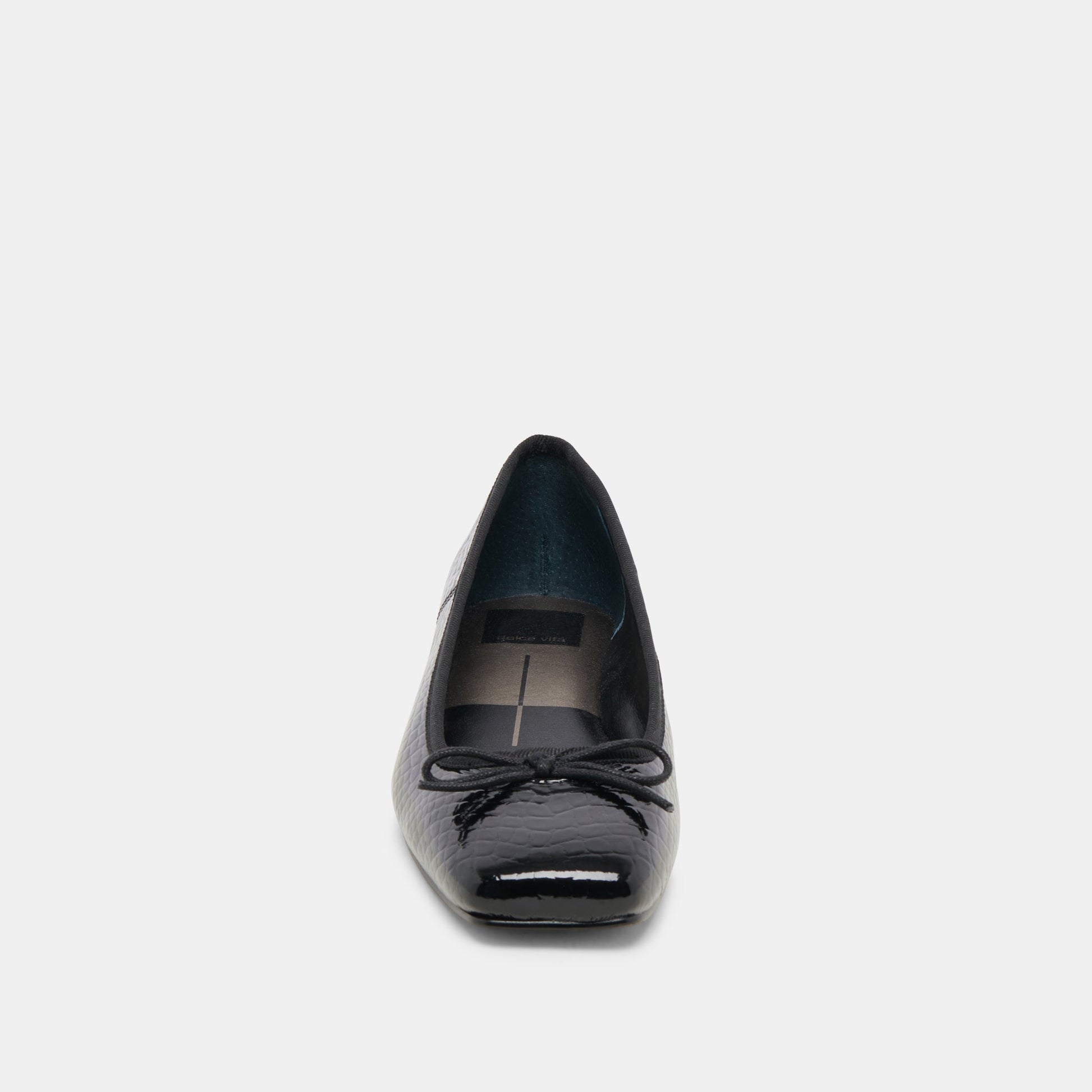 Anisa Ballet Flats NOIR EMBOSSED LEATHER - Dolce Vita
