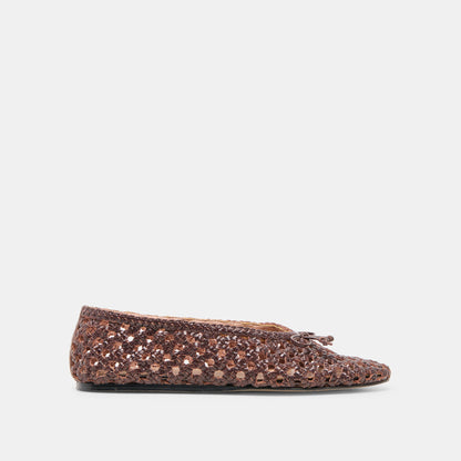 Edda Brown Woven Leather Ballet Flats - Dolce Vita