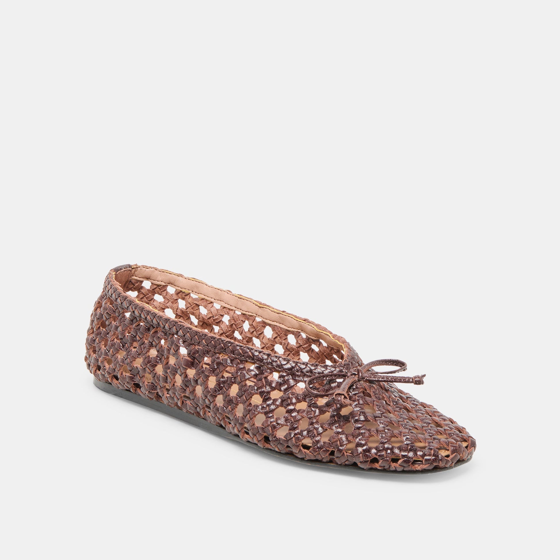 Edda Brown Woven Leather Ballet Flats - Dolce Vita