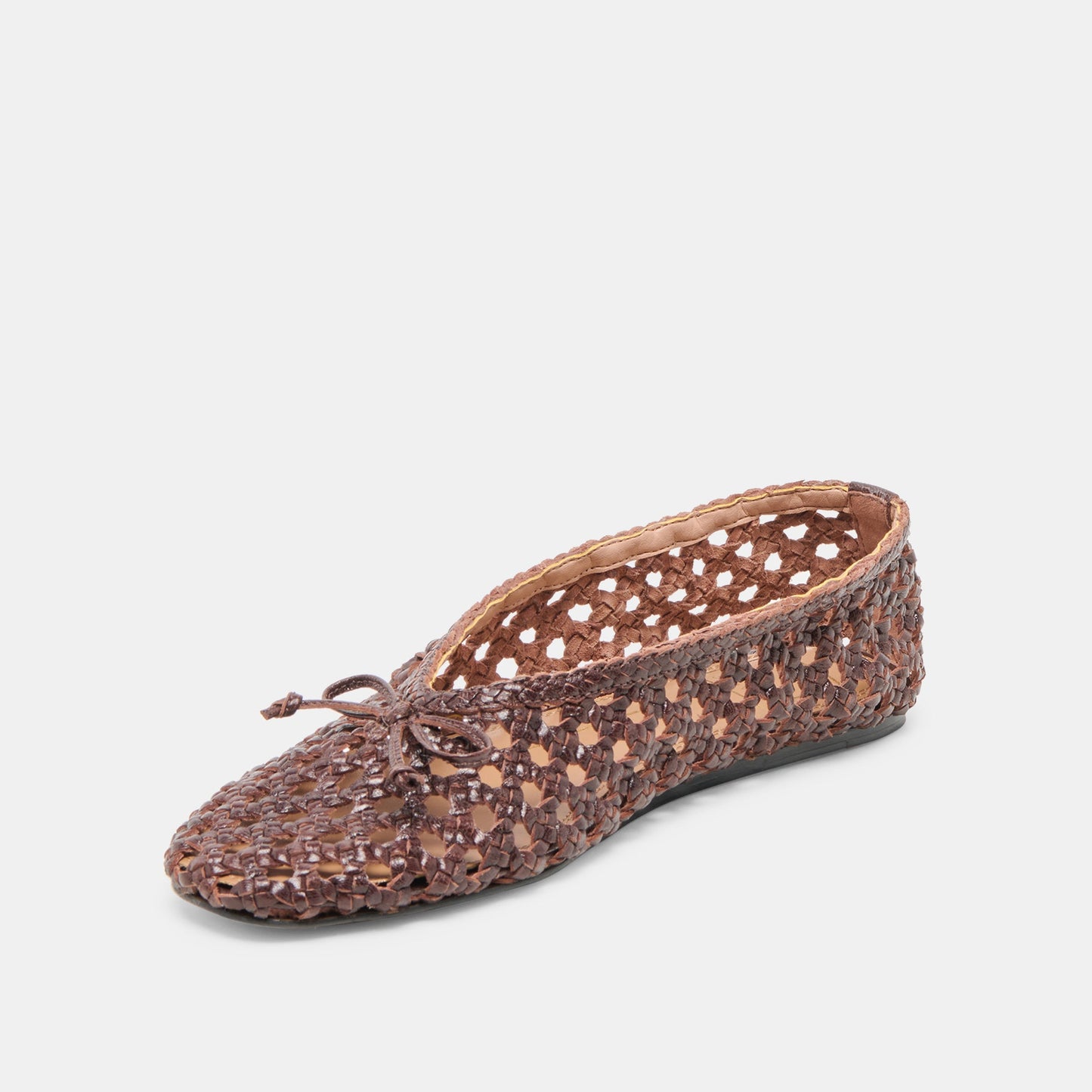 Edda Brown Woven Leather Ballet Flats - Dolce Vita