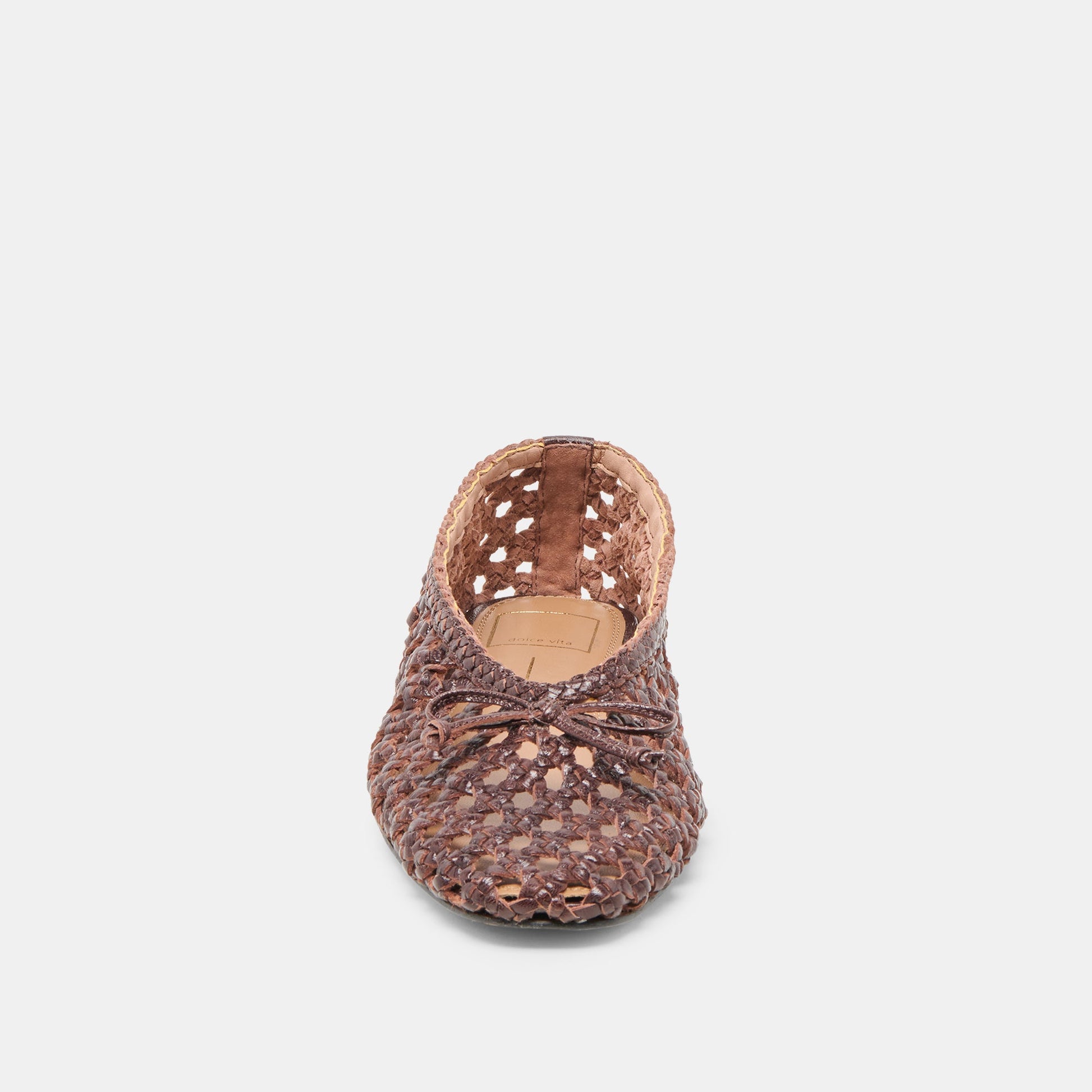 Edda Brown Woven Leather Ballet Flats - Dolce Vita