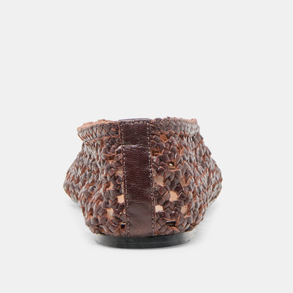 Edda Brown Woven Leather Ballet Flats - Dolce Vita