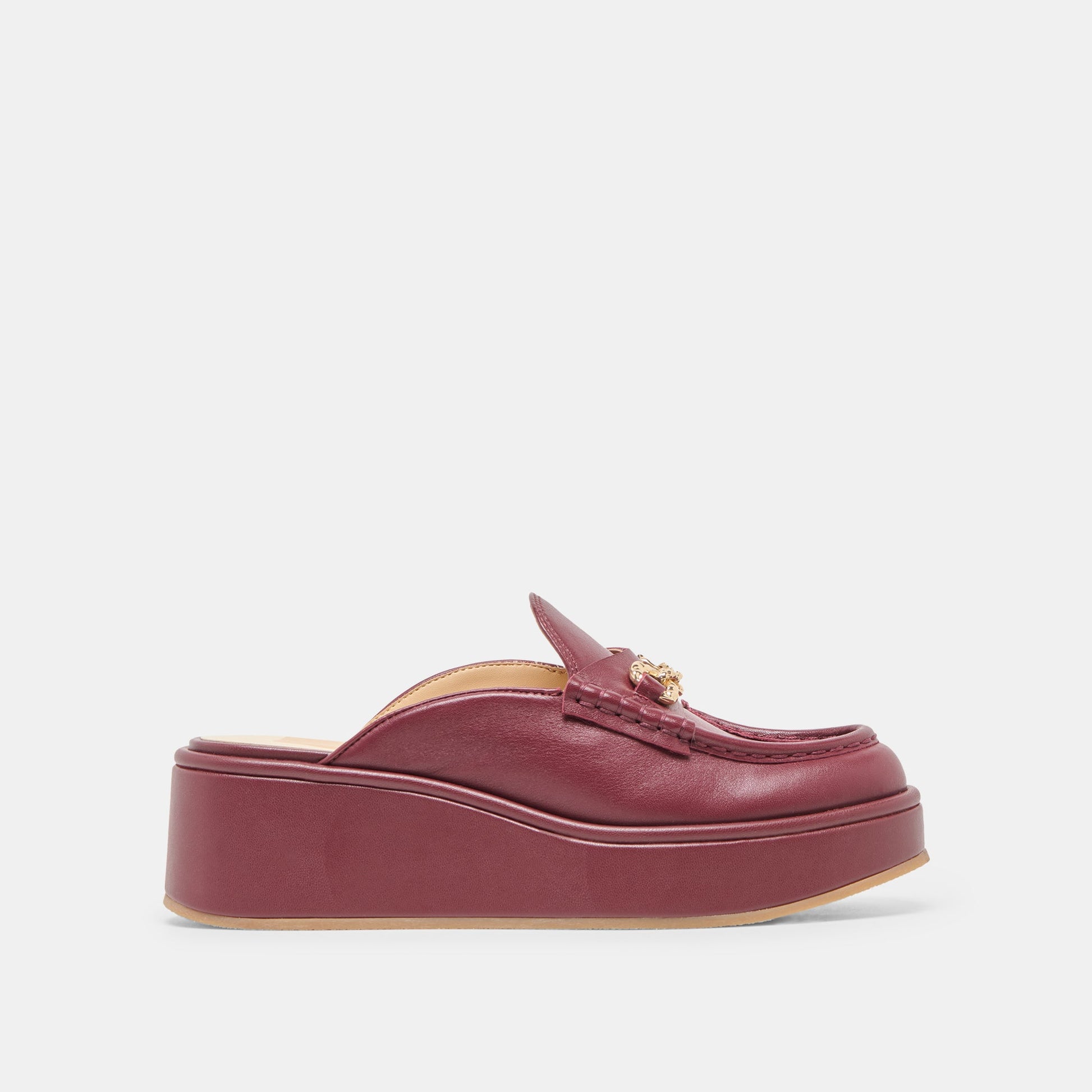 Dorrel Maroon Leather Loafers - Dolce Vita