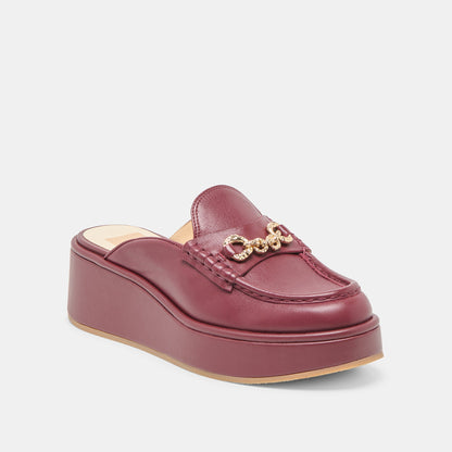 Dorrel Maroon Leather Loafers - Dolce Vita