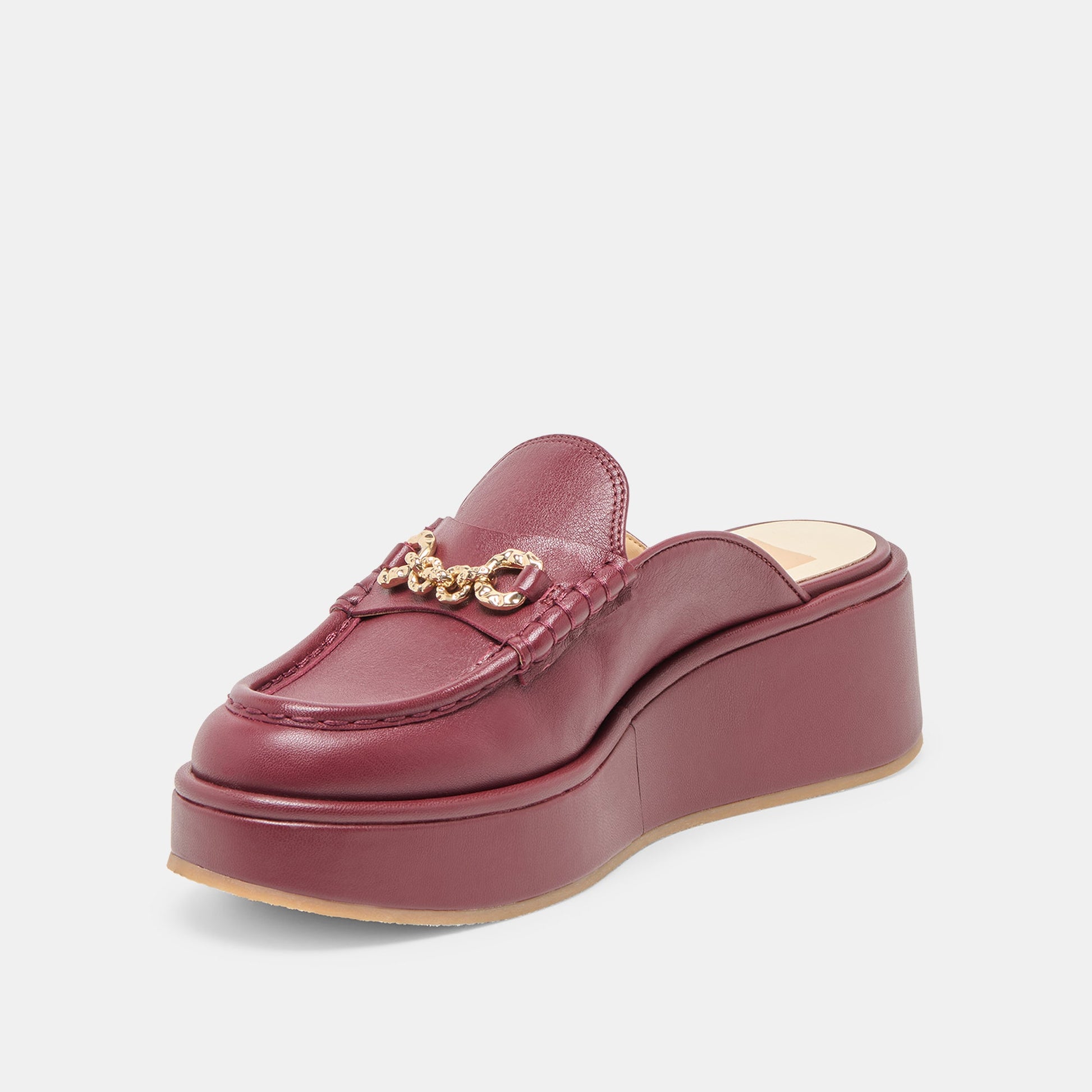 Dorrel Maroon Leather Loafers - Dolce Vita