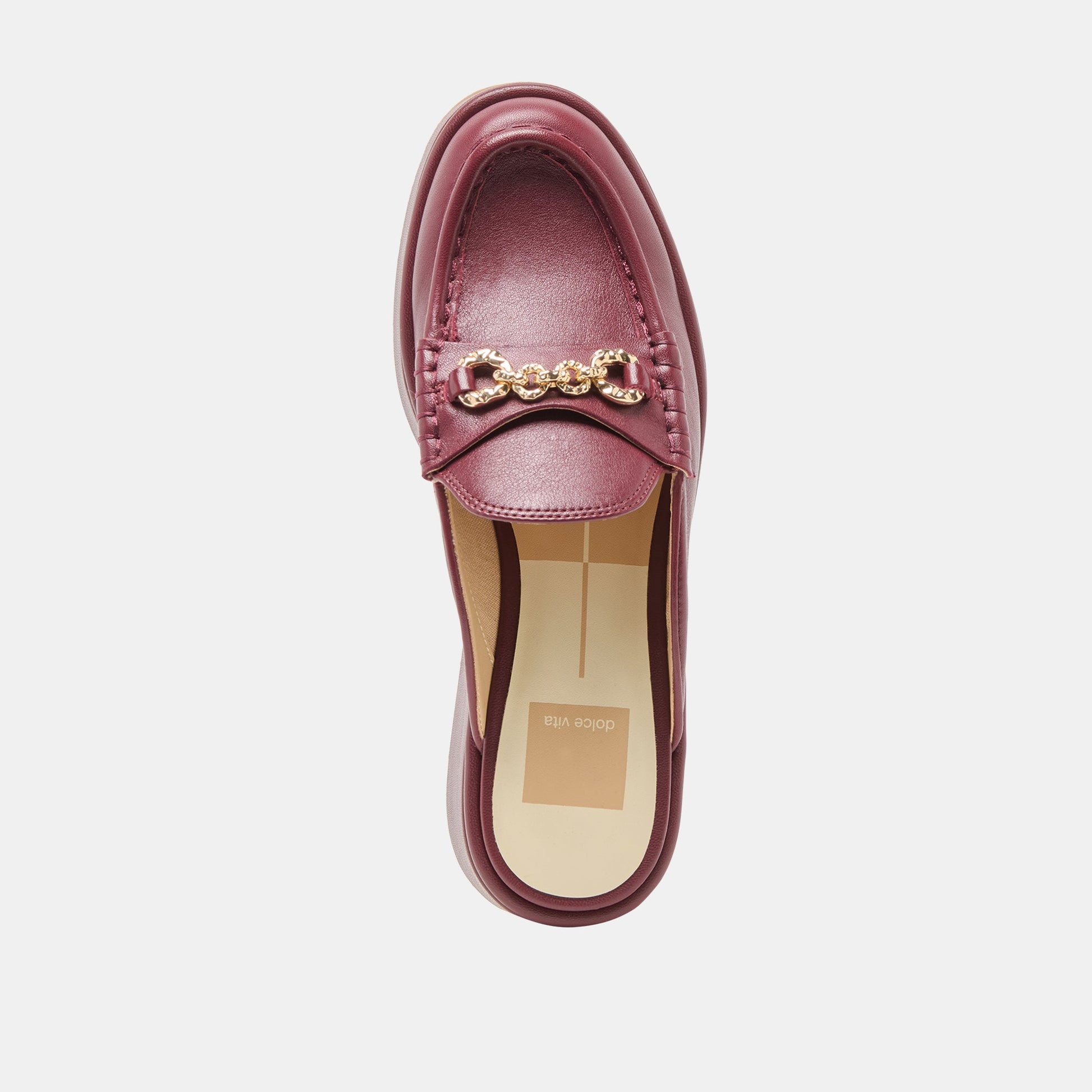 Dorrel Maroon Leather Loafers - Dolce Vita