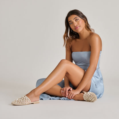 Rova Bead Ivory Disc Mesh Flats - Dolce Vita