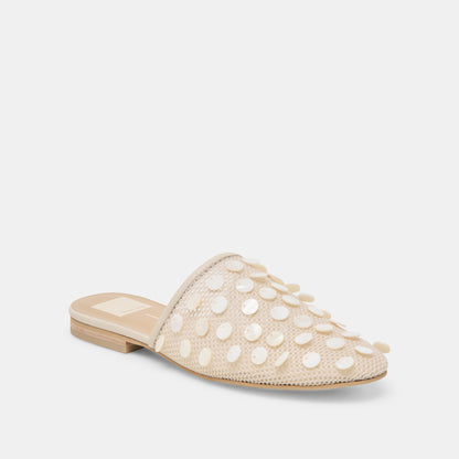 Rova Bead Ivory Disc Mesh Flats - Dolce Vita