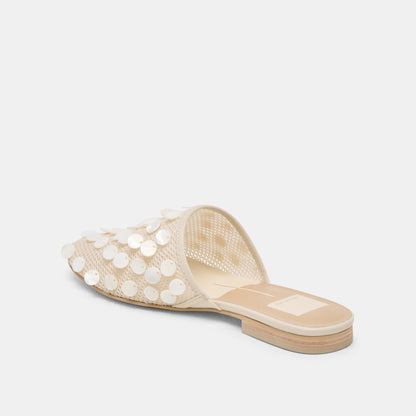 Rova Bead Ivory Disc Mesh Flats - Dolce Vita