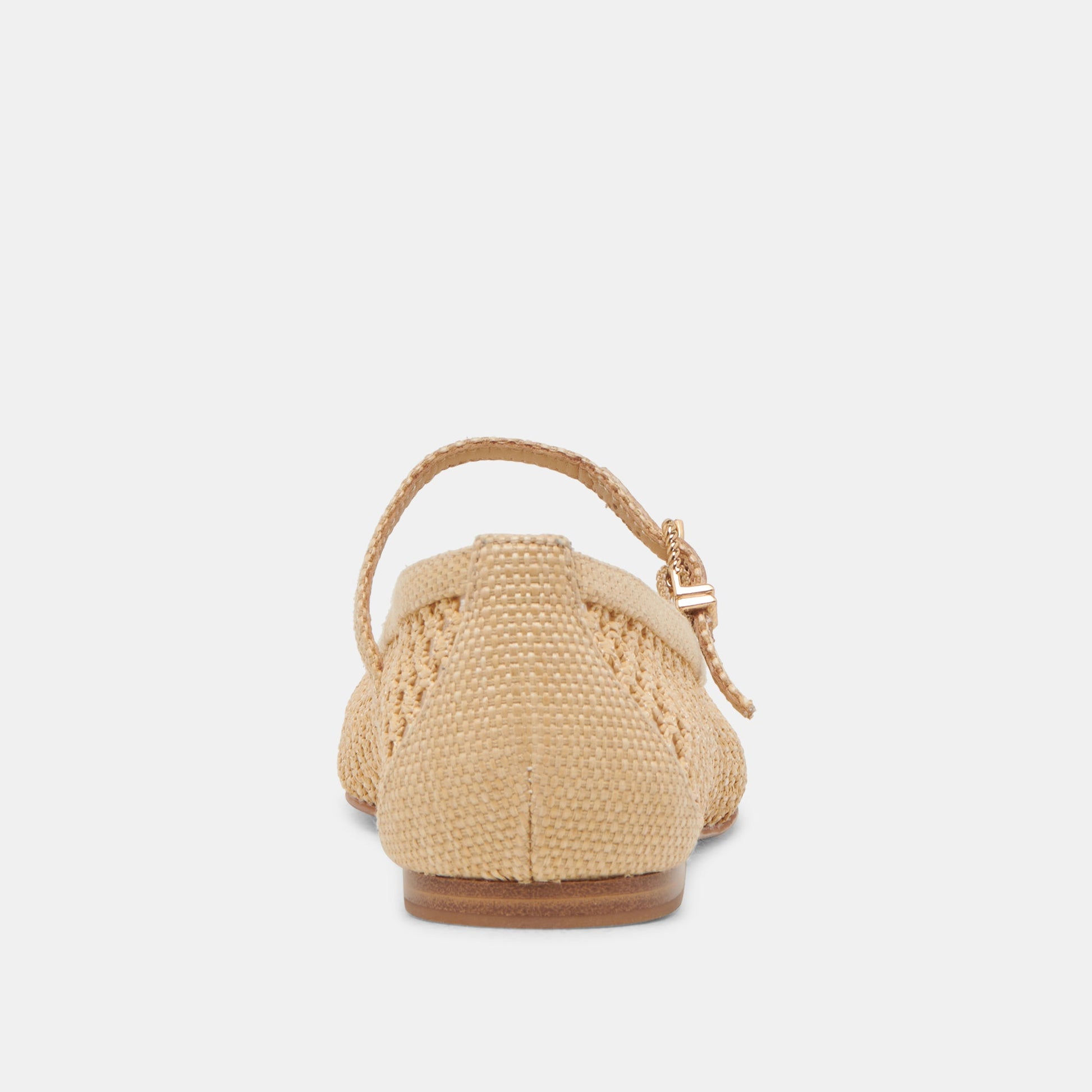 REYES WIDE BALLET FLATS LT NATURAL WOVEN RAFFIA - Dolce Vita