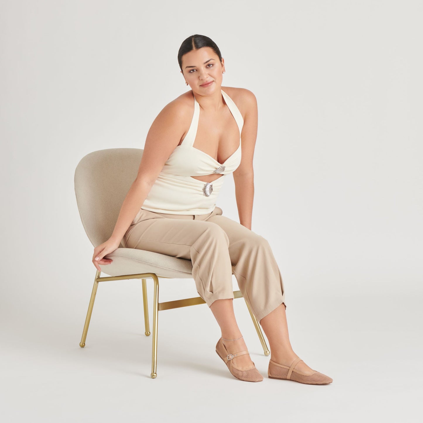 RODNI MESH BALLET FLATS LIGHT TAN WOVEN MESH - Dolce Vita