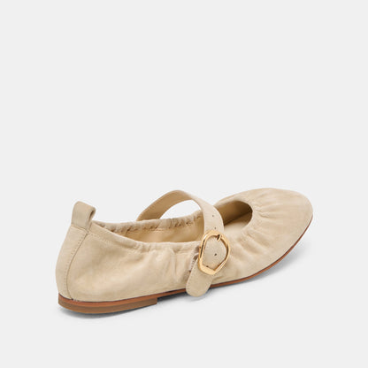 Caely Sesame Suede Ballet Flats - Dolce Vita