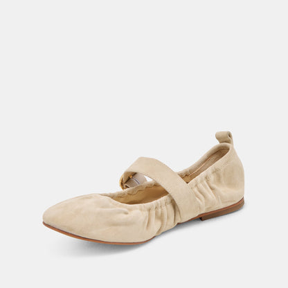 Caely Sesame Suede Ballet Flats - Dolce Vita