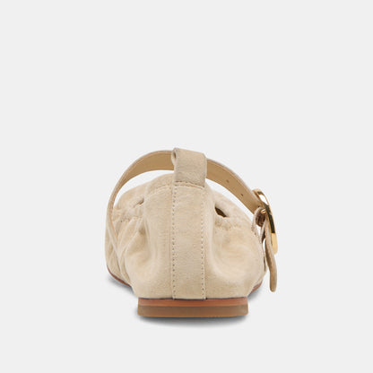 Caely Sesame Suede Ballet Flats - Dolce Vita