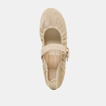 Caely Sesame Suede Ballet Flats - Dolce Vita