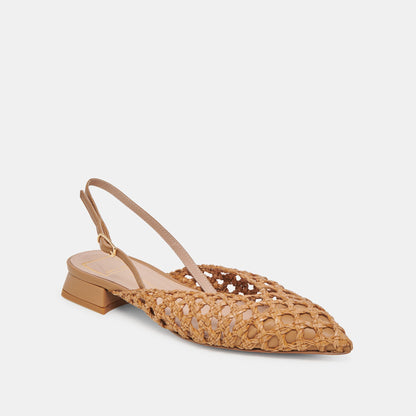 CYNDI FLATS NATURAL WOVEN - Dolce Vita