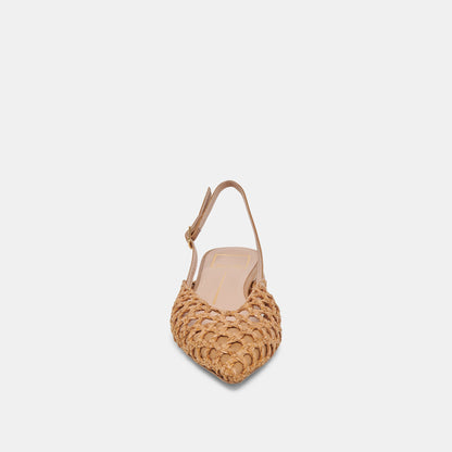 CYNDI FLATS NATURAL WOVEN - Dolce Vita