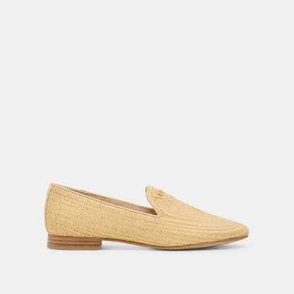 Baylen Natural Woven Raffia Flats - Dolce Vita