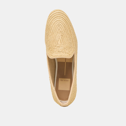 Baylen Natural Woven Raffia Flats - Dolce Vita
