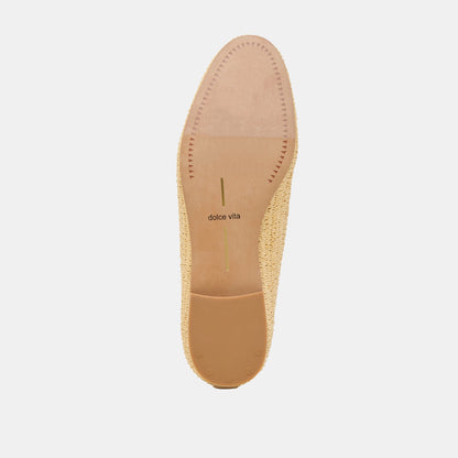 Baylen Natural Woven Raffia Flats - Dolce Vita