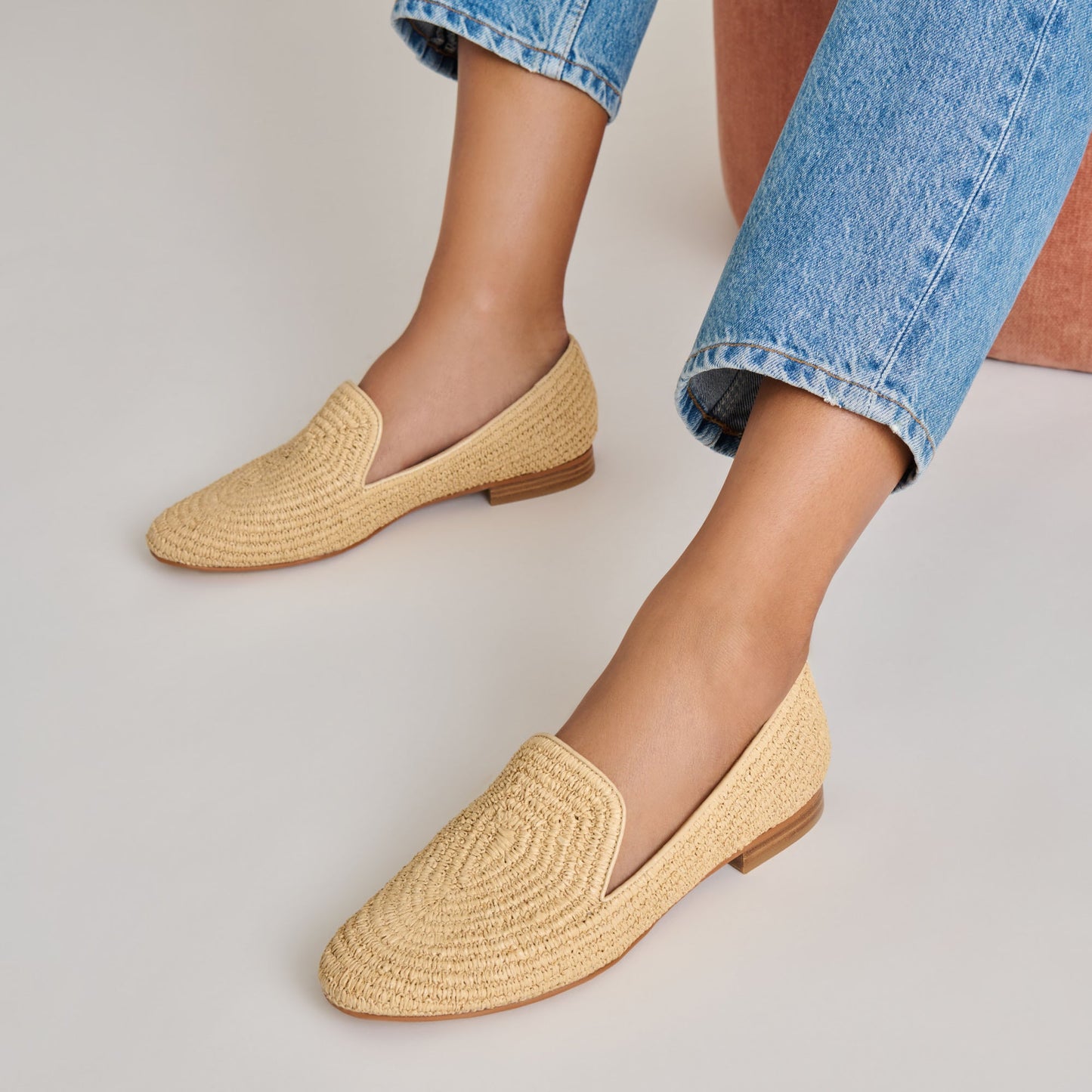 Baylen Natural Woven Raffia Flats - Dolce Vita