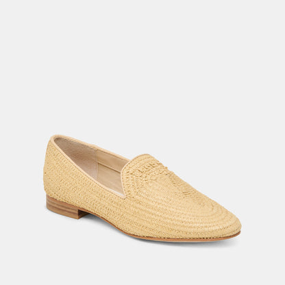 Baylen Natural Woven Raffia Flats - Dolce Vita