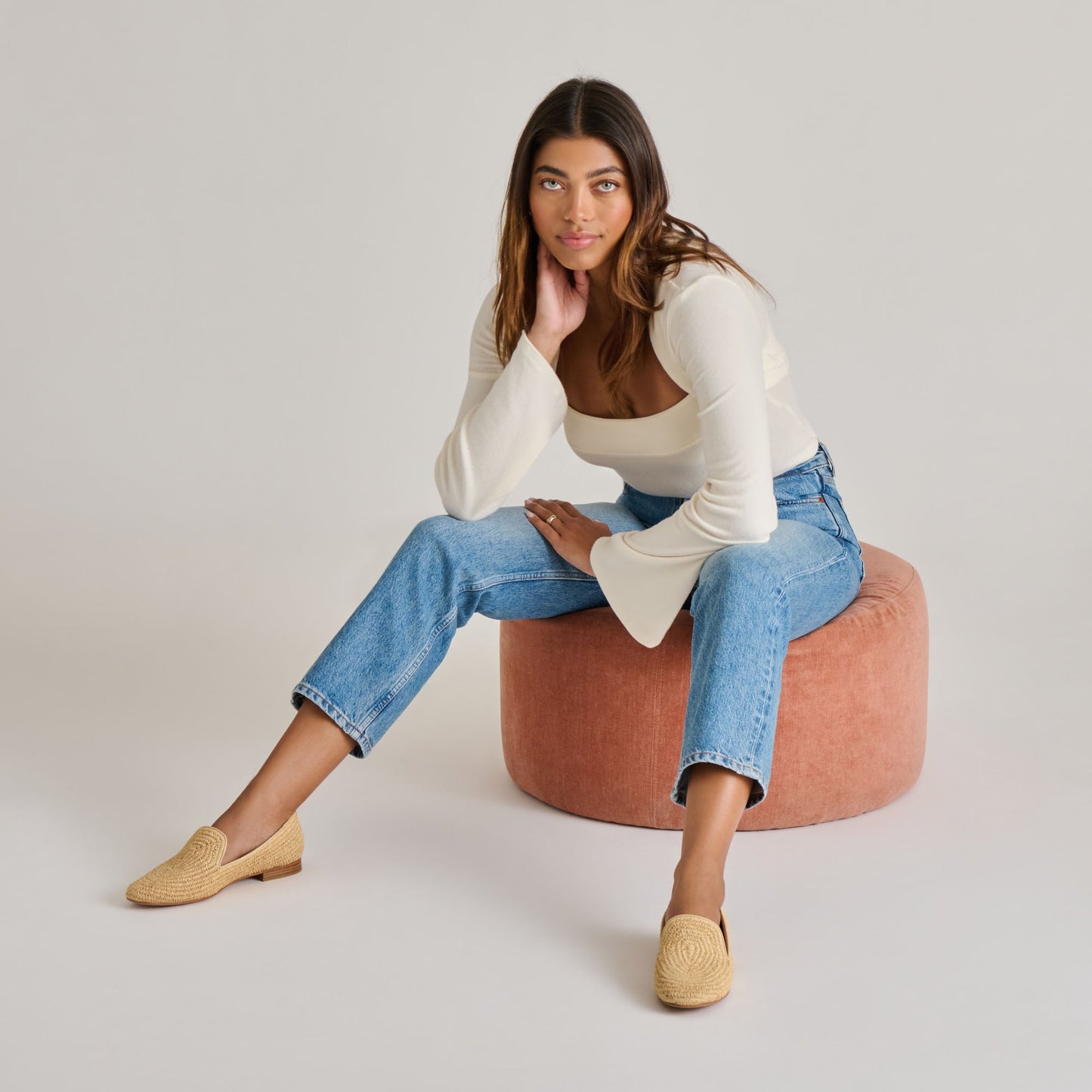 Baylen Natural Woven Raffia Flats - Dolce Vita