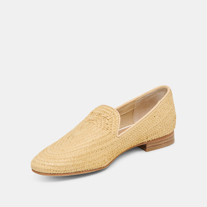 Baylen Natural Woven Raffia Flats - Dolce Vita