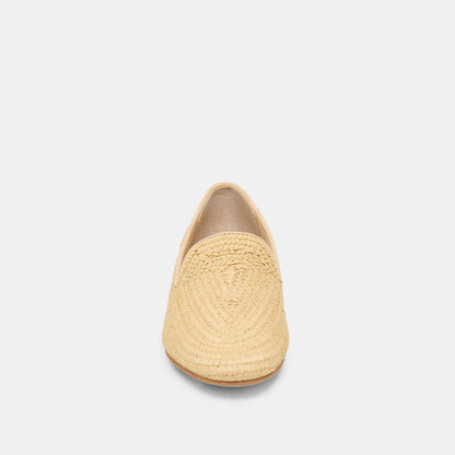 Baylen Natural Woven Raffia Flats - Dolce Vita