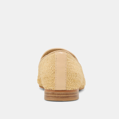 Baylen Natural Woven Raffia Flats - Dolce Vita
