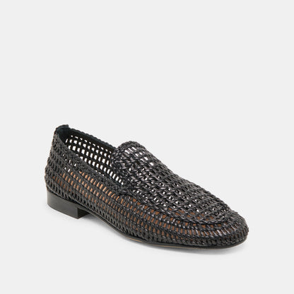 Armond Black Woven Leather Flats - Dolce Vita