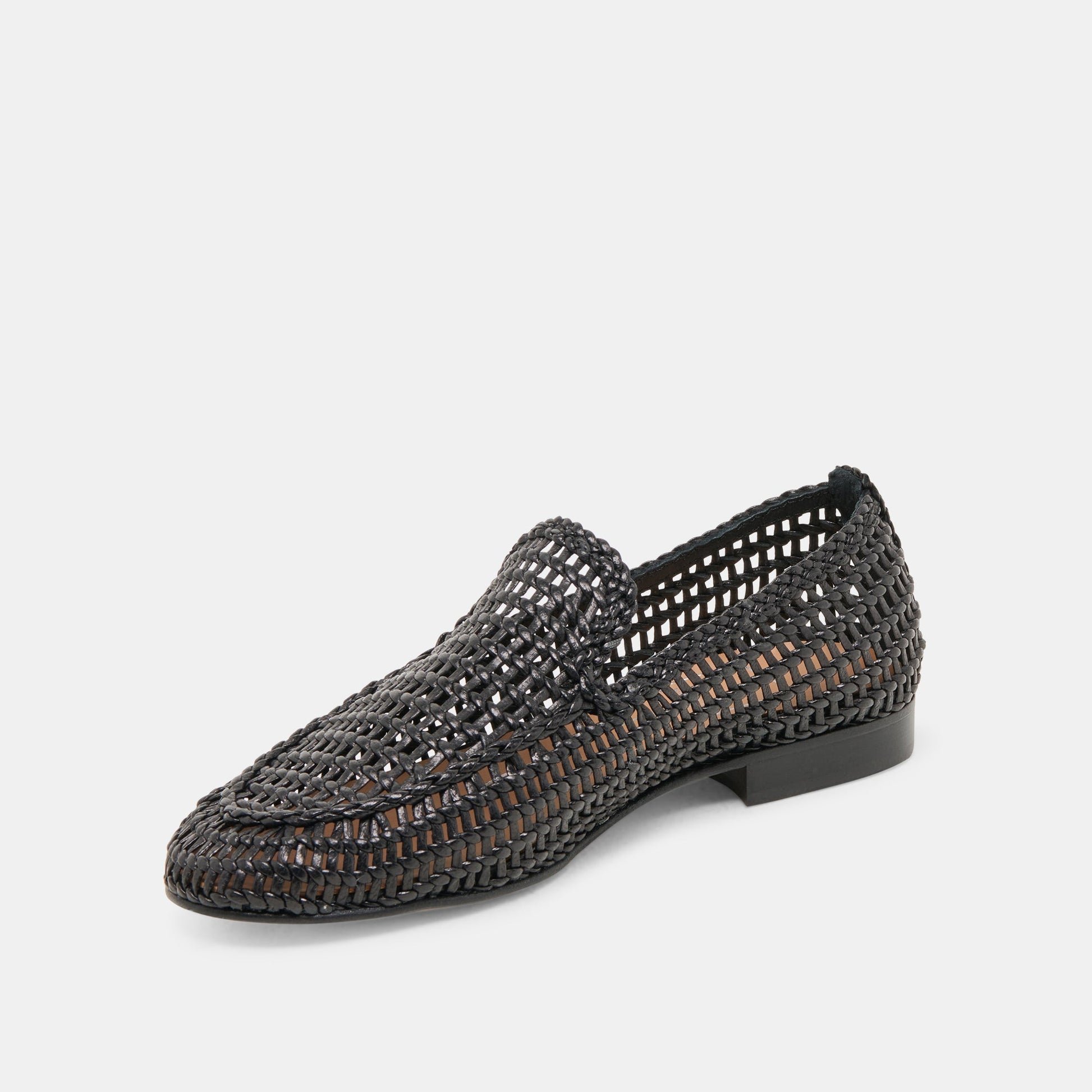 Armond Black Woven Leather Flats - Dolce Vita