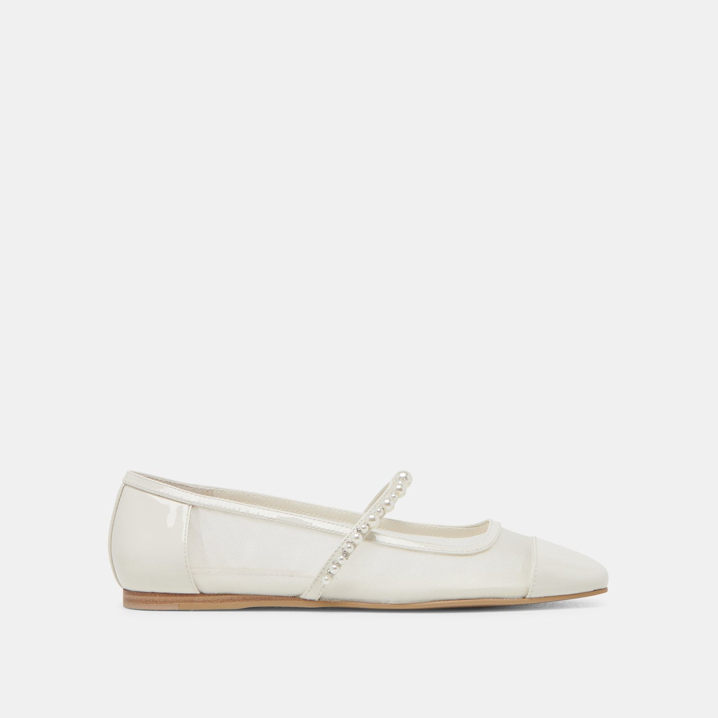 ROLLIN PEARL BALLET FLATS WHITE MESH - Dolce Vita