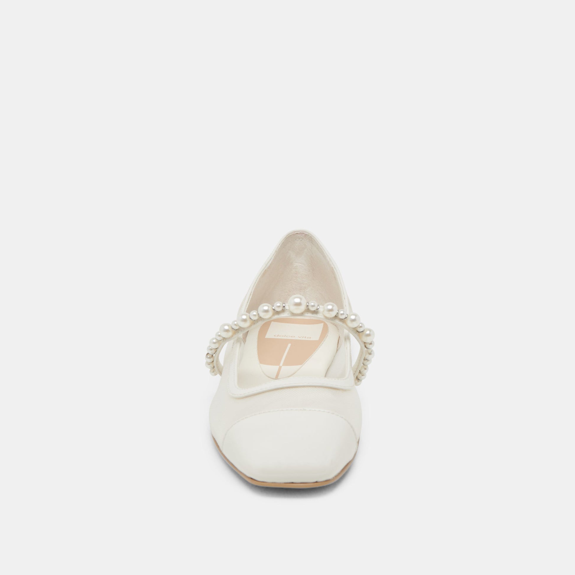 ROLLIN PEARL BALLET FLATS WHITE MESH - Dolce Vita