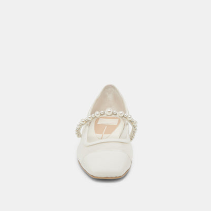 ROLLIN PEARL BALLET FLATS WHITE MESH - Dolce Vita