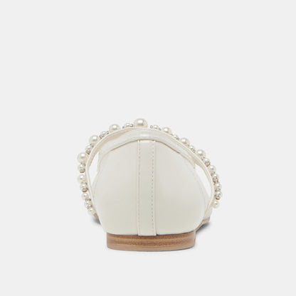 ROLLIN PEARL BALLET FLATS WHITE MESH - Dolce Vita