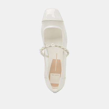 ROLLIN PEARL BALLET FLATS WHITE MESH - Dolce Vita